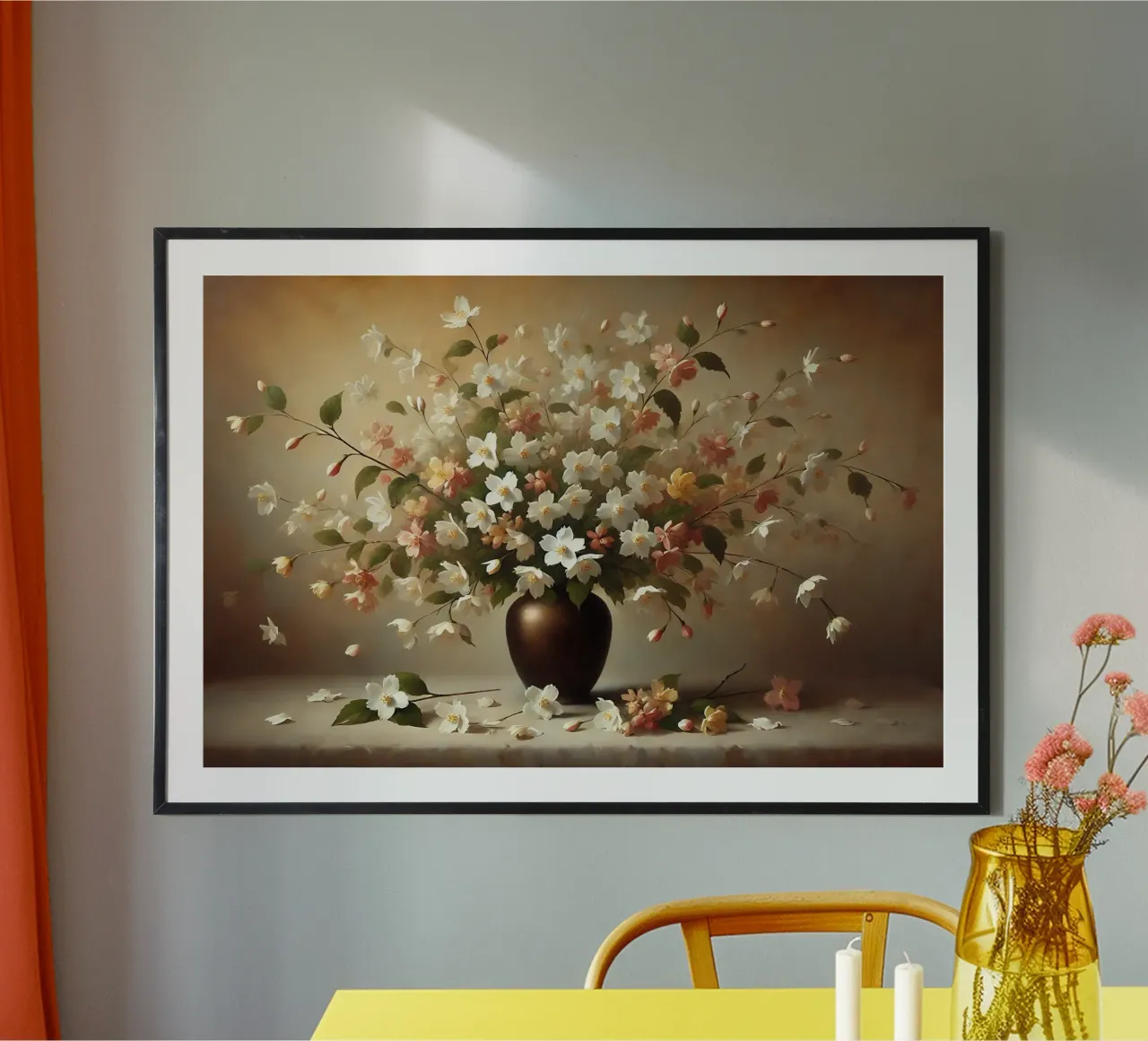 Bouquet di gelsomino vittoriano poster con telaio in plastica da VintageBotanics