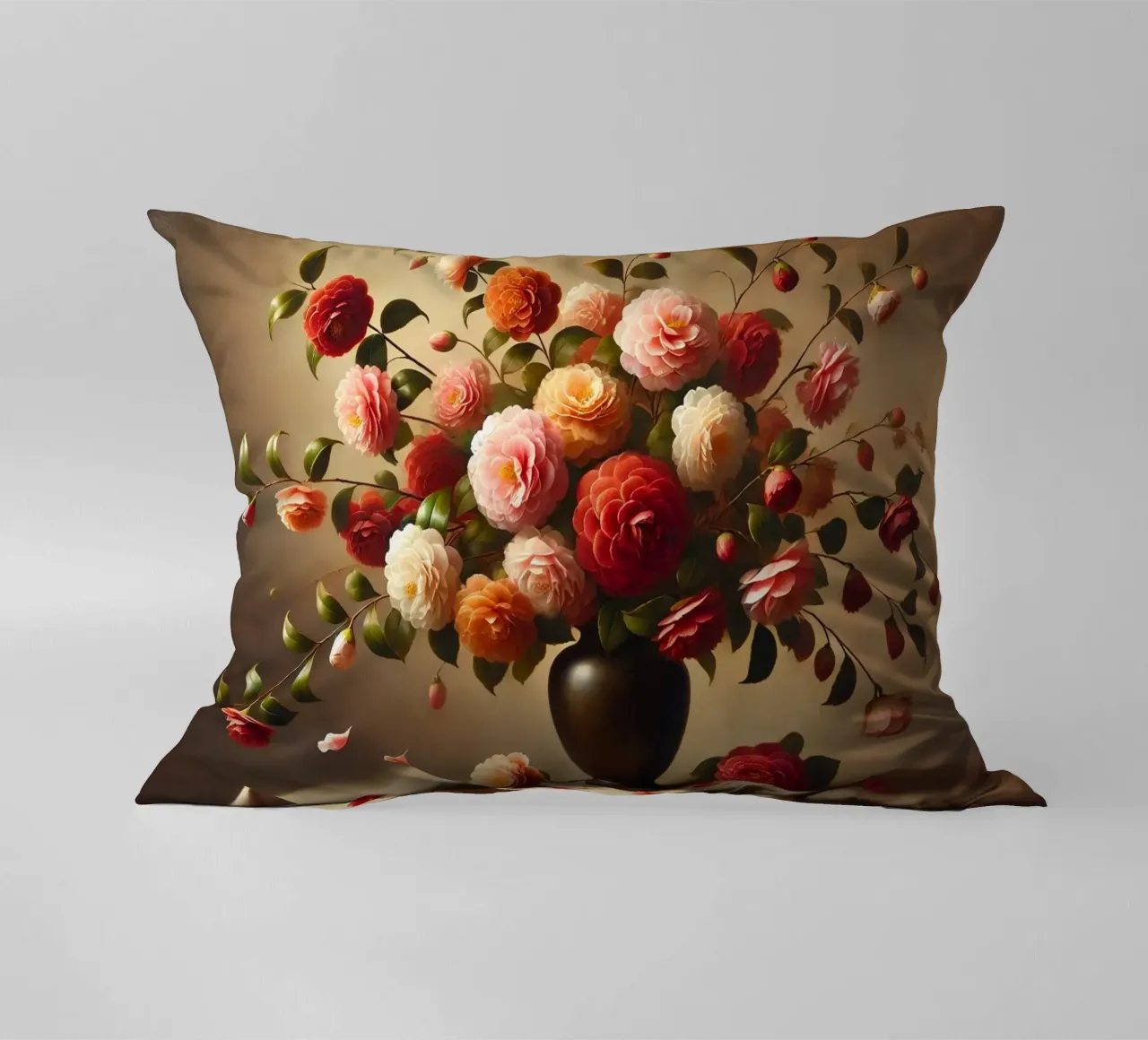 Bouquet di camelie vittoriane cuscino da VintageBotanics