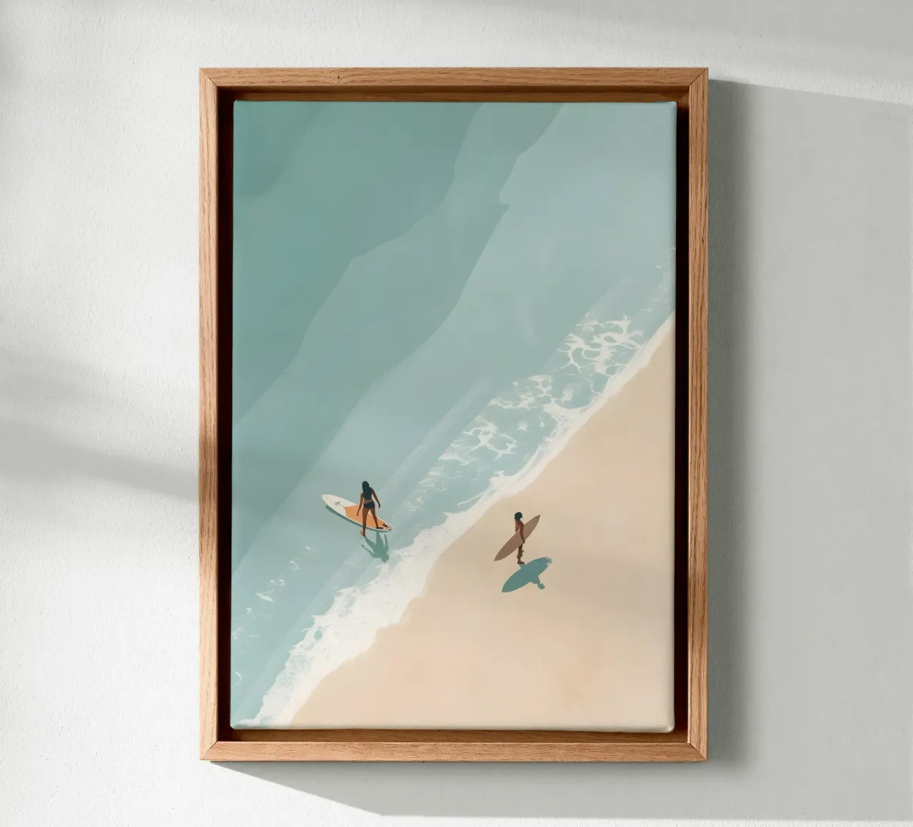 Vue aérienne du surf, art côtier minimaliste toile avec Caisse américaine de dawnthesea