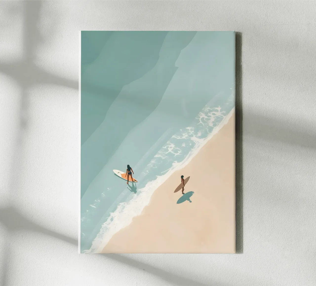 Vue aérienne du surf, art côtier minimaliste toile avec Caisse américaine de dawnthesea