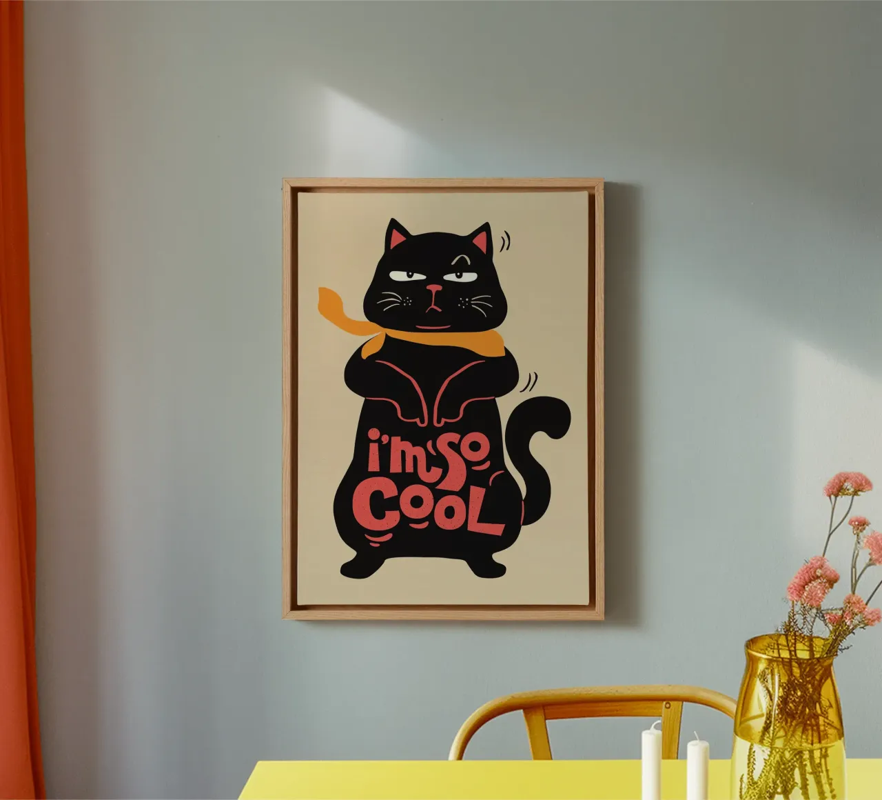 Ich bin so cool Leinwand mit Schattenfugenrahmen von Arjun