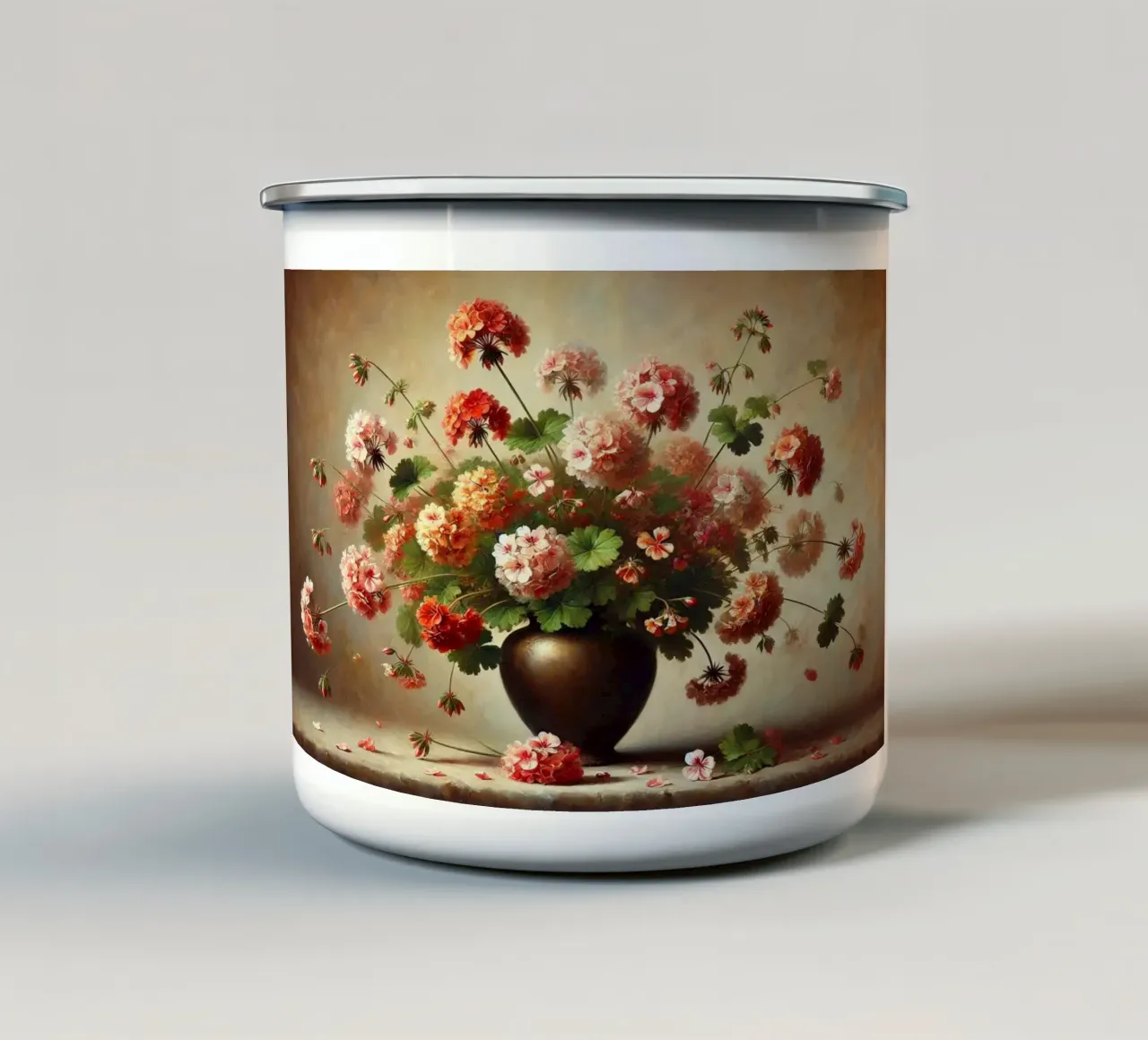 Bouquet di gerani vittoriani tazza in smalto da VintageBotanics