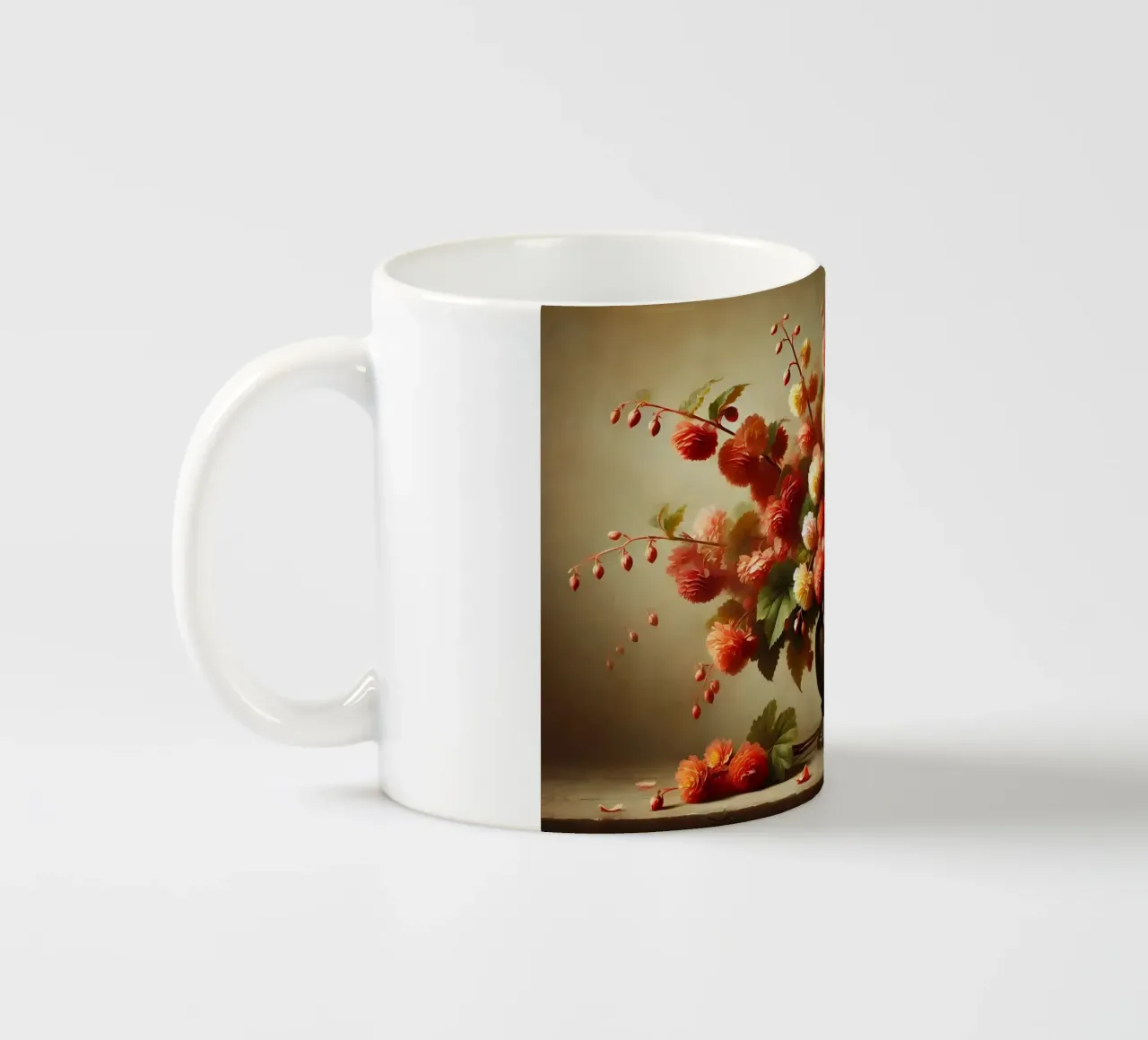 Bouquet di begonie vittoriane tazza in ceramica da VintageBotanics