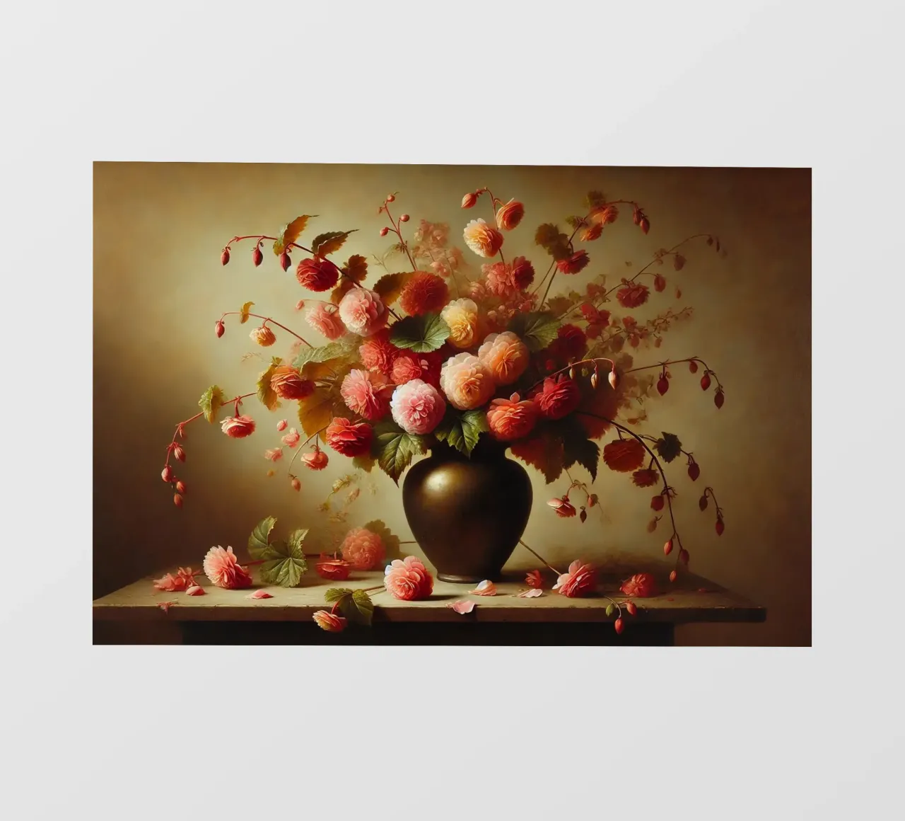 Bouquet di begonie vittoriane telo in pvc da VintageBotanics