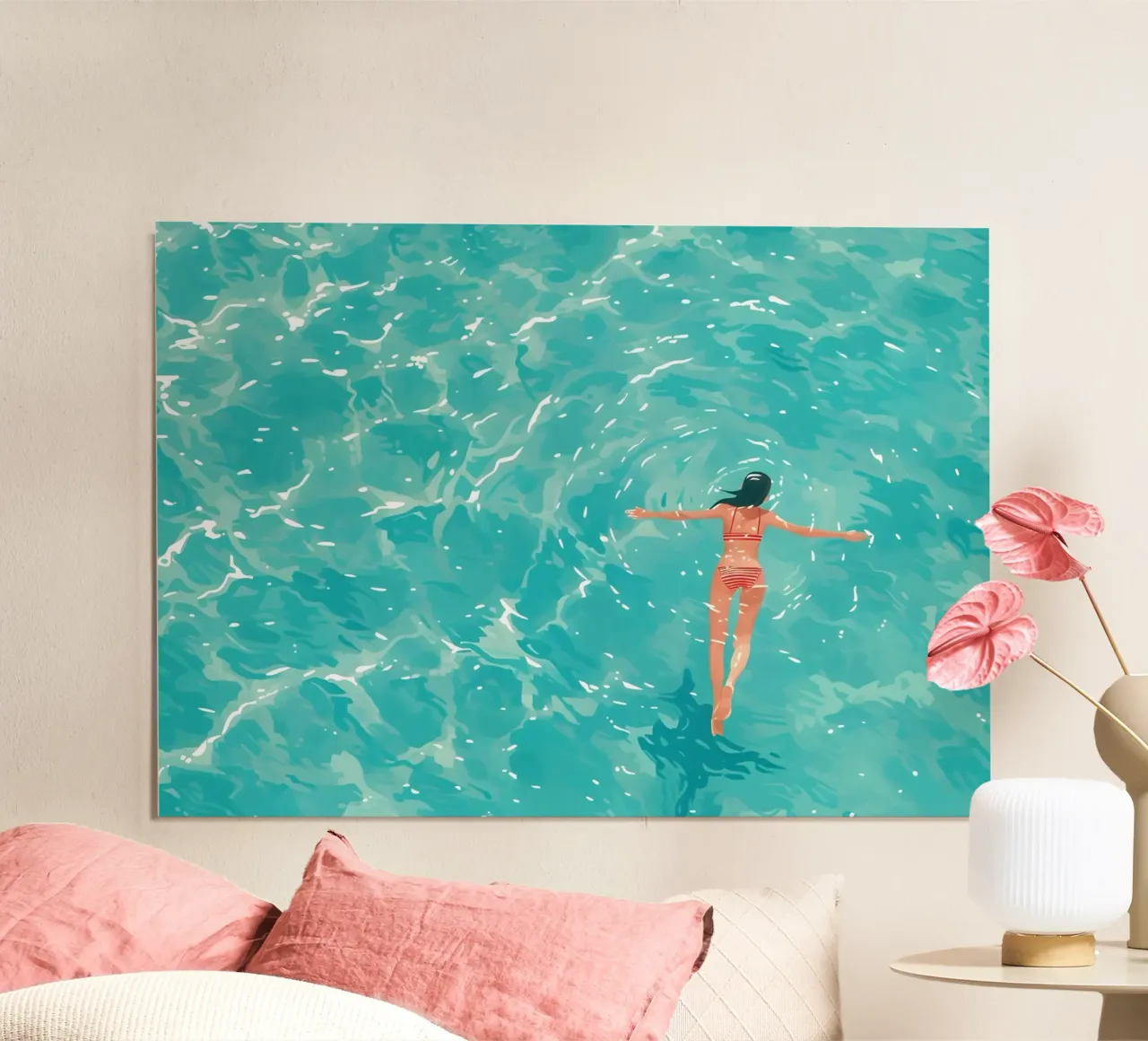 Galleggiante nel mare, arte dell'oceano sereno poster da dawnthesea