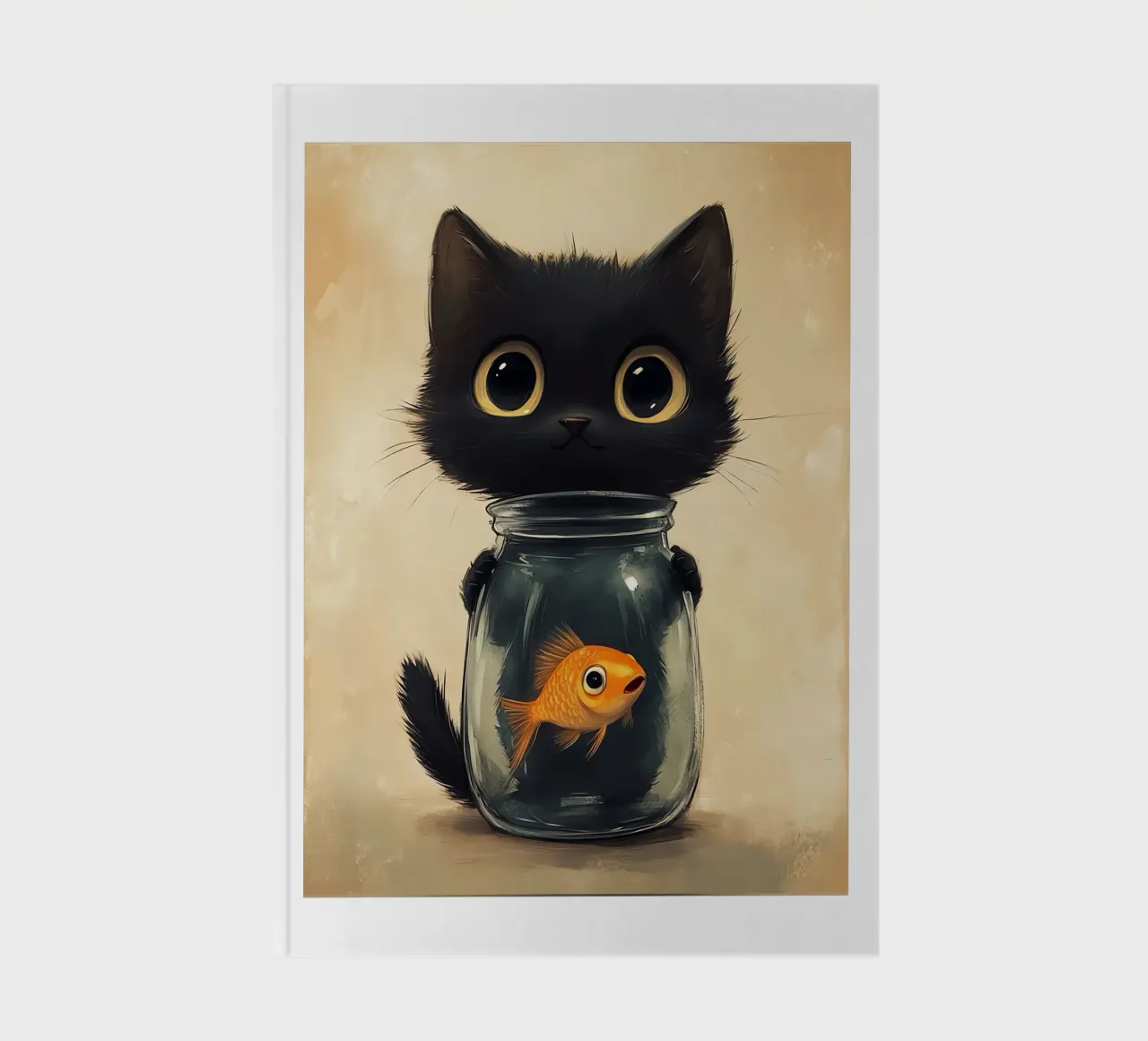 Curious Cat and the Goldfish notebook by Arjun