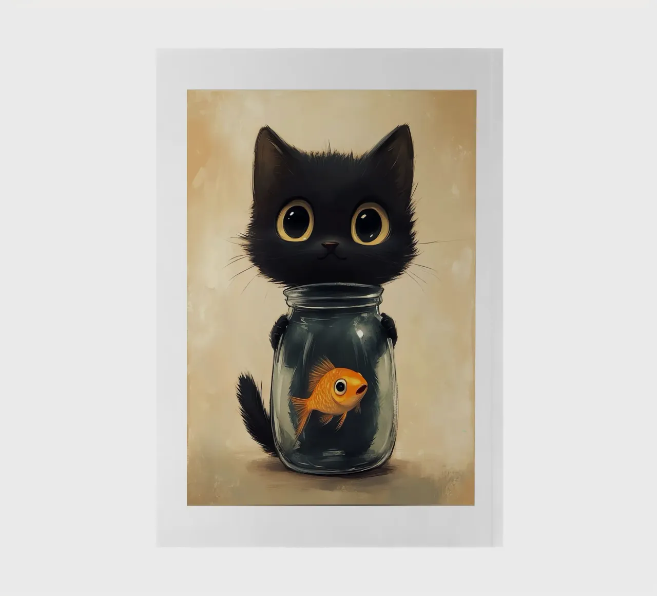 Curious Cat and the Goldfish notebook by Arjun