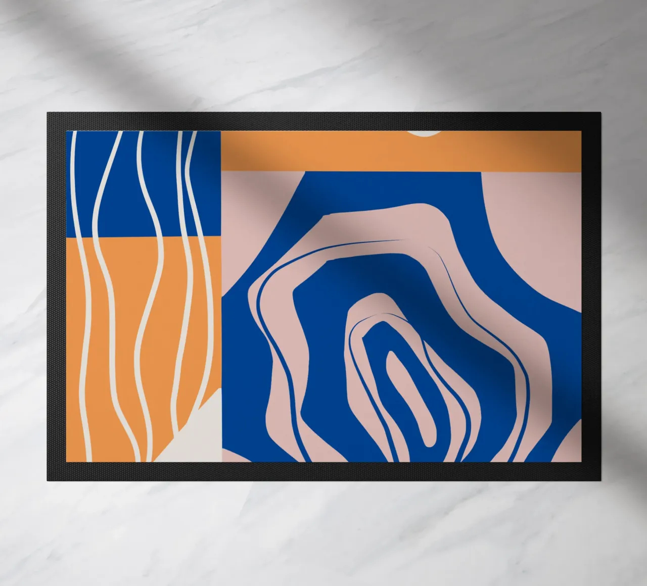 Abstraction collage doormat by Little Dean