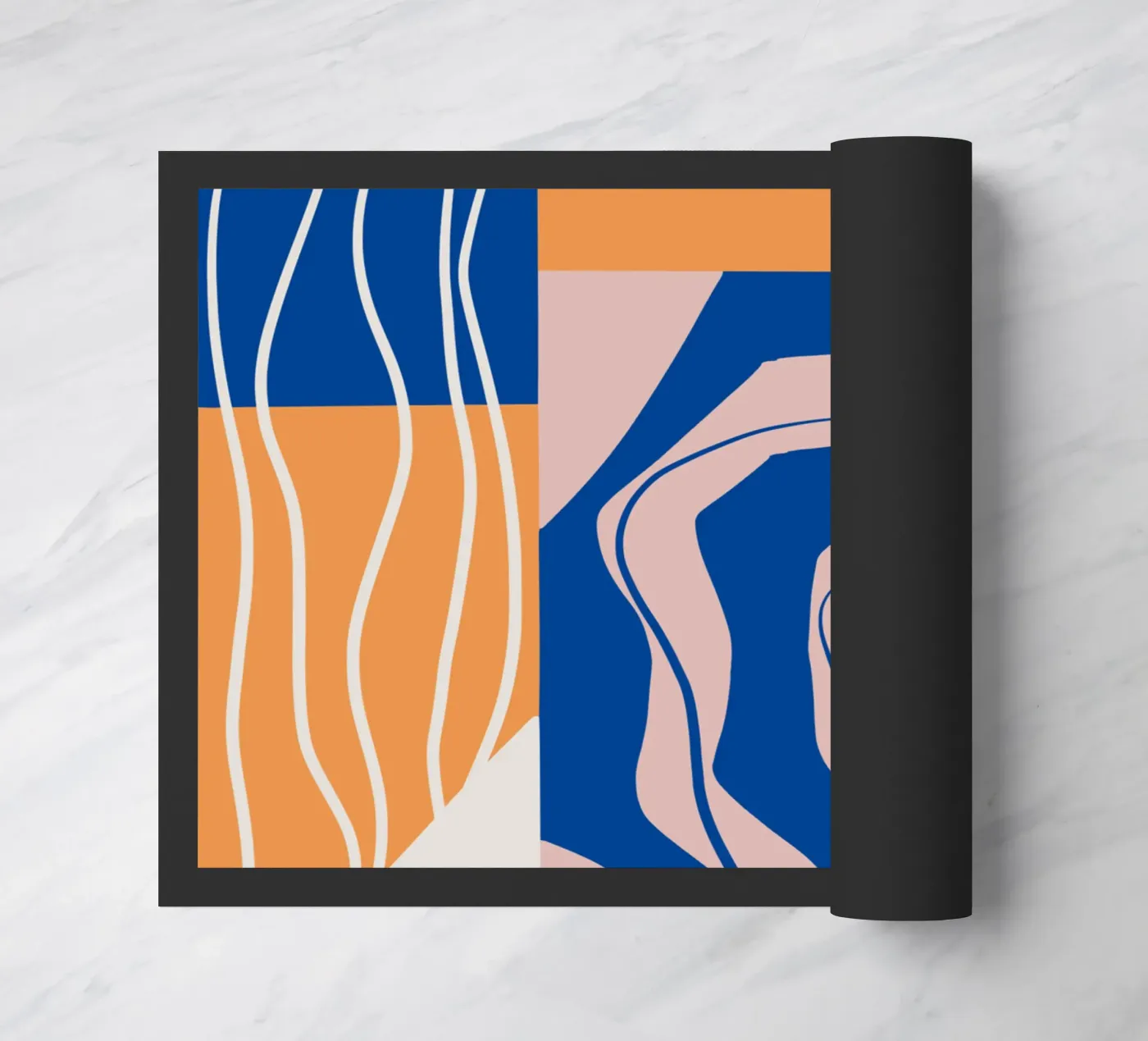 Abstraction collage doormat by Little Dean