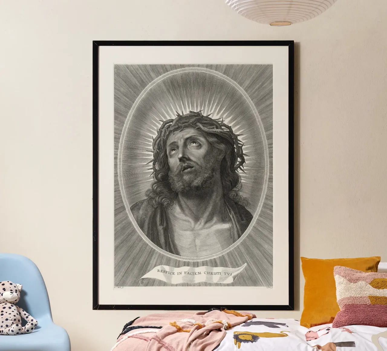 Head of Christ looking up with crown of thorns carta hahnemühle da vintageshop