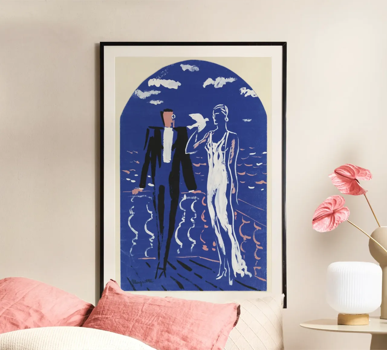 Progetto Magritte per un murale poster con telaio in legno da Classic Art Prints