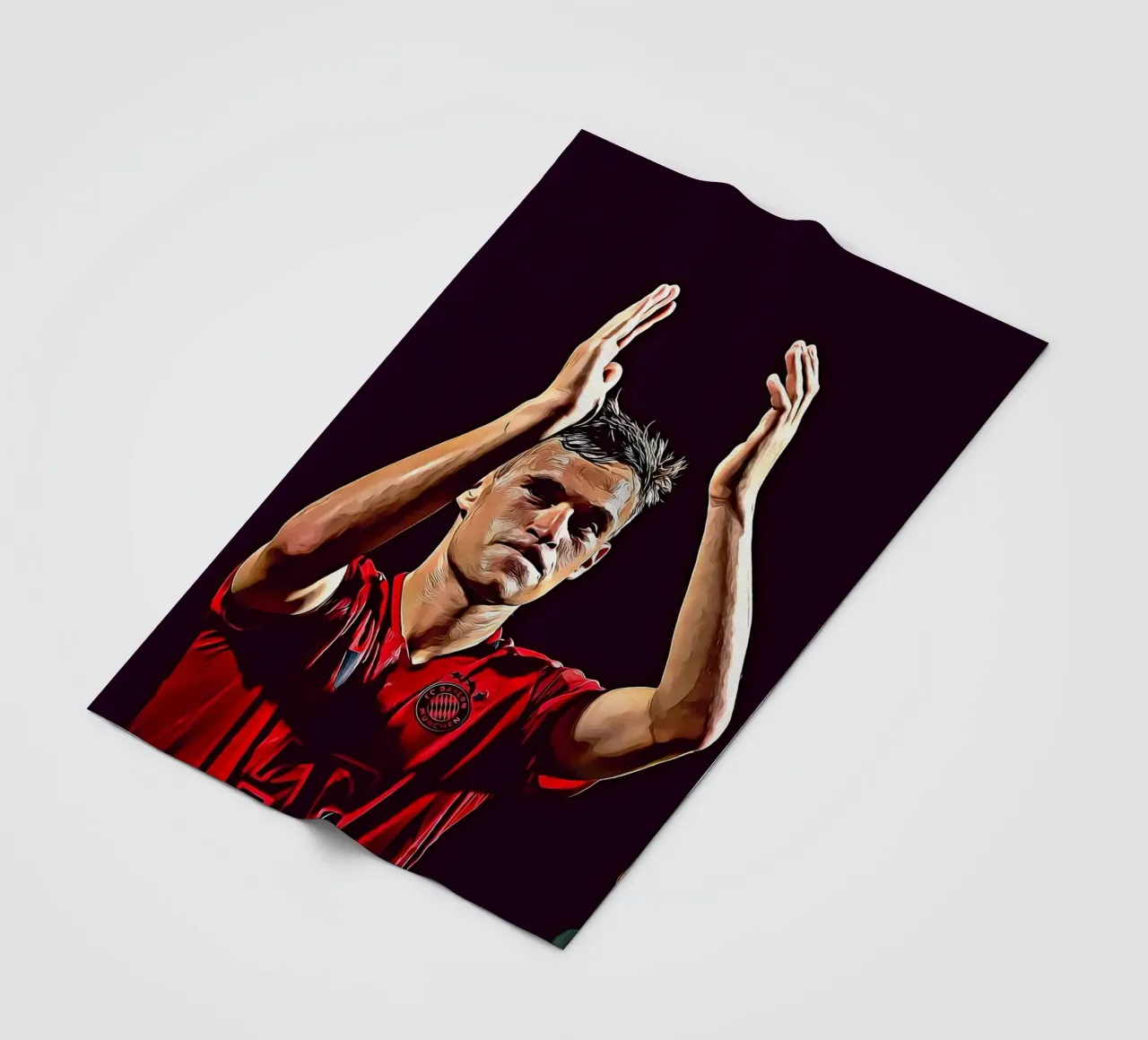 Poster del Bayern Monaco con Joshua Kimmich che applaude a mani alzate coperta in pile da ArdanART