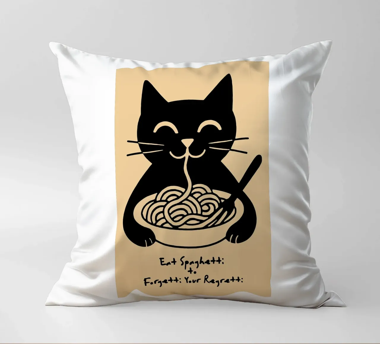 Eat Spaghetti to Forgetti Your Regretti cuscino da Arjun
