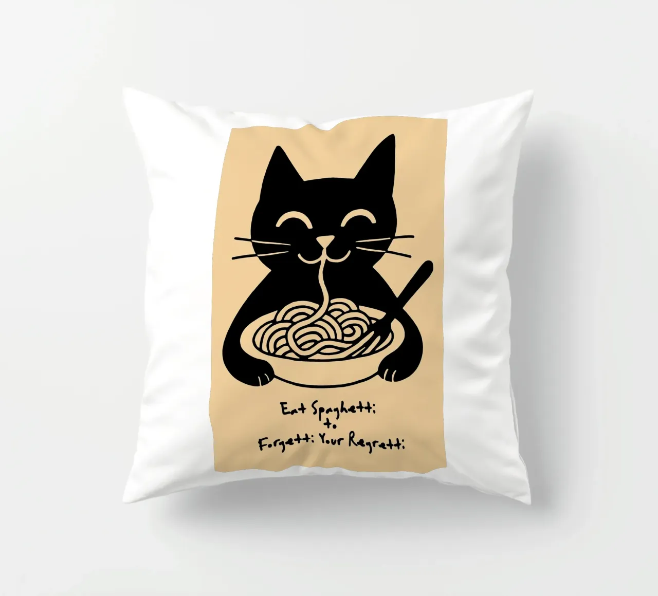 Eat Spaghetti to Forgetti Your Regretti cuscino da Arjun
