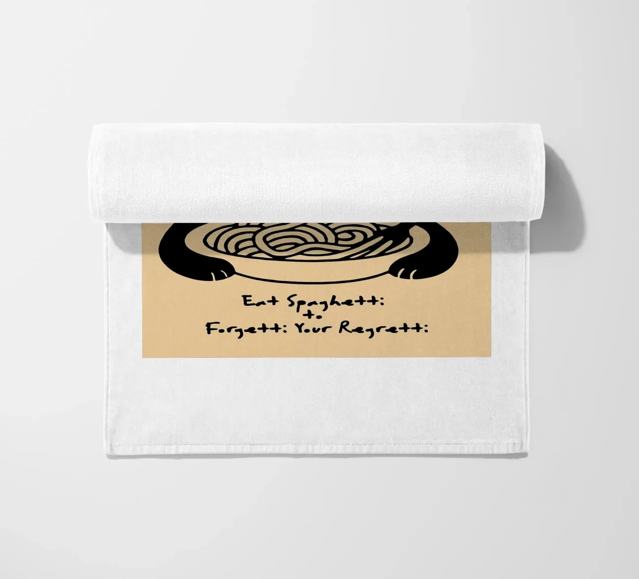 Eat Spaghetti to Forgetti Your Regretti telo mare da Arjun