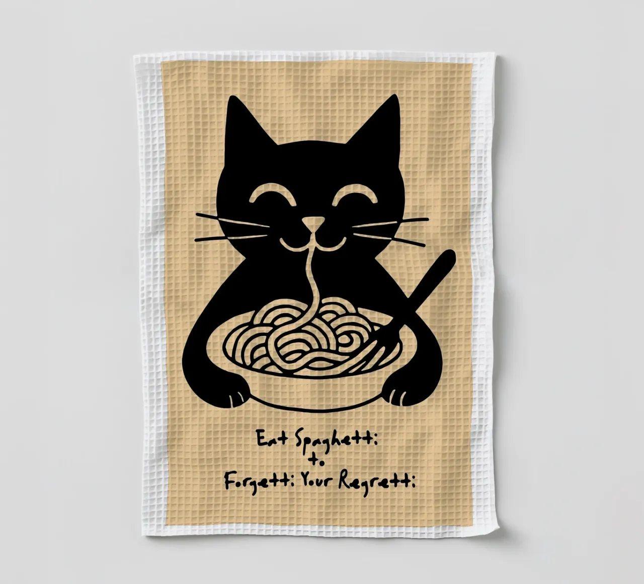 Mangez des spaghettis pour oublier vos regrets torchon de Arjun