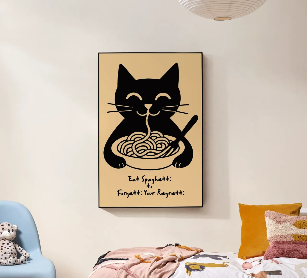 Eat Spaghetti to Forgetti Your Regretti plexiglass da Arjun