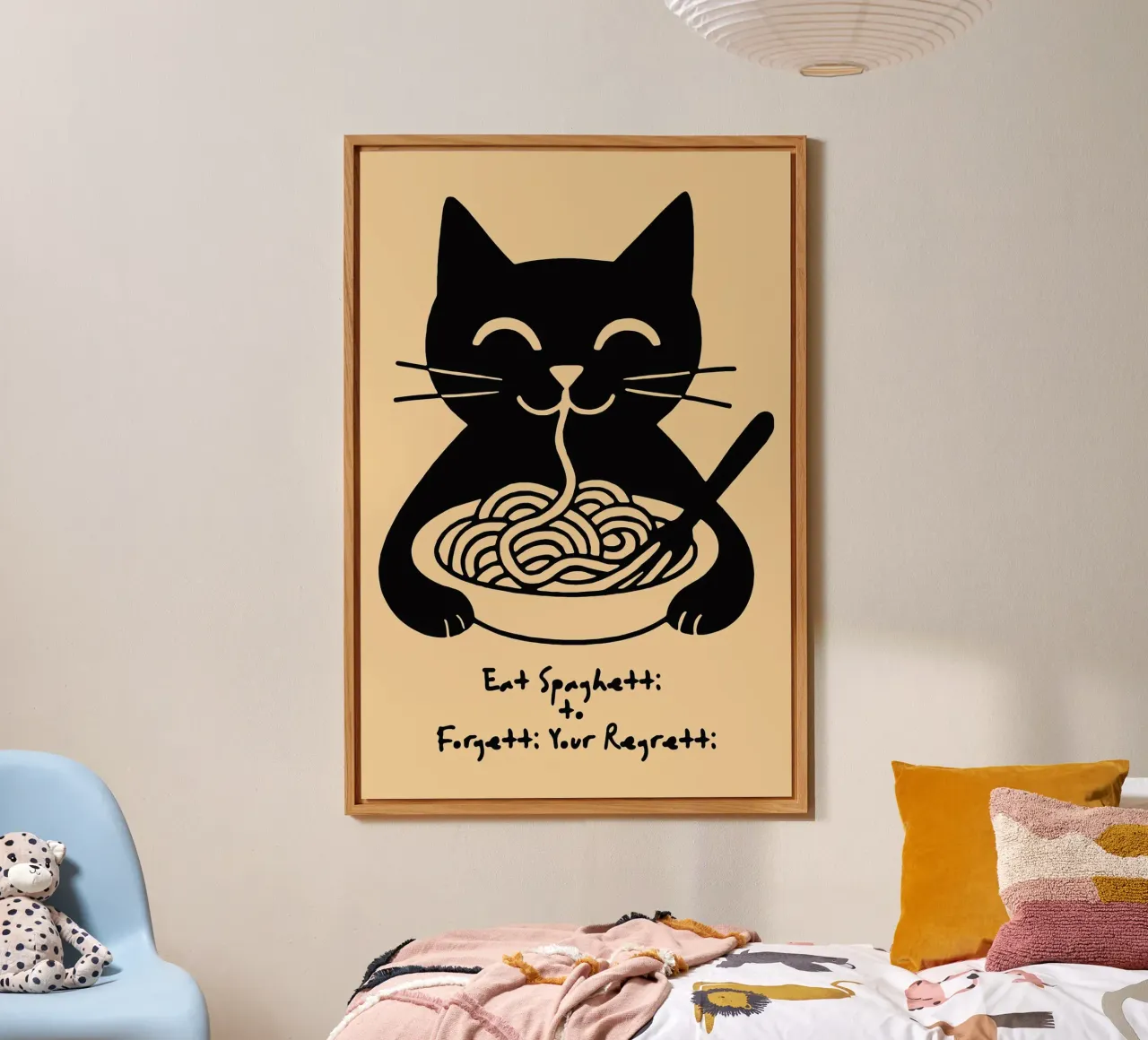 Eat Spaghetti to Forgetti Your Regretti alluminio dibond da Arjun