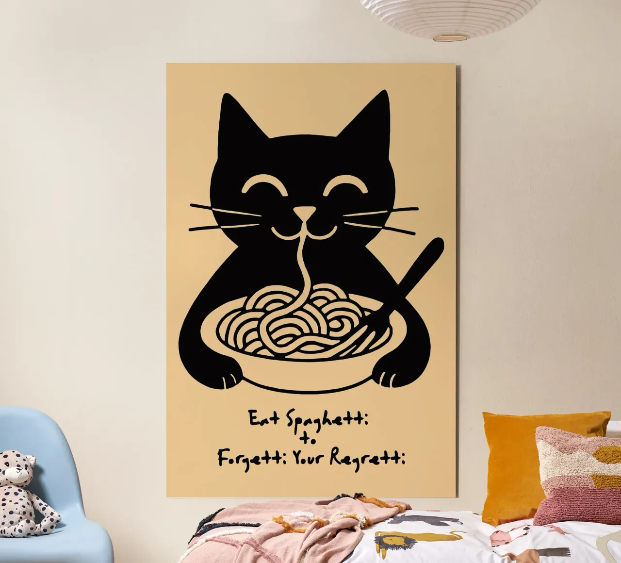 Eat Spaghetti to Forgetti Your Regretti alluminio dibond da Arjun