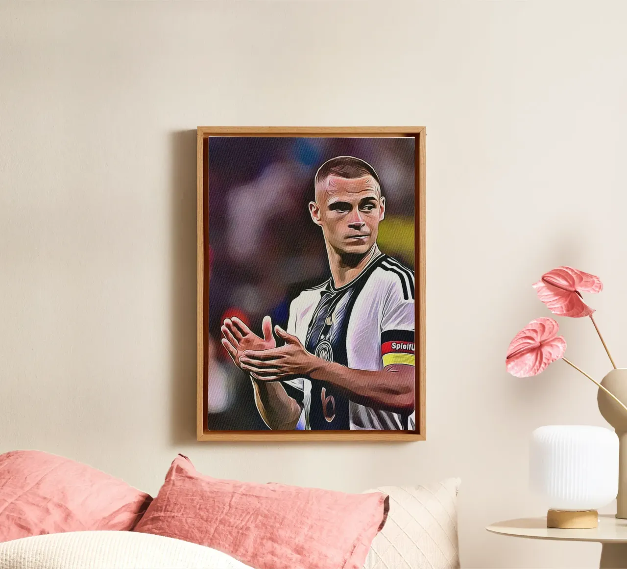 Joshua Kimmich klapt Duits nationaal elftal poster canvas met Baklijst van ArdanART