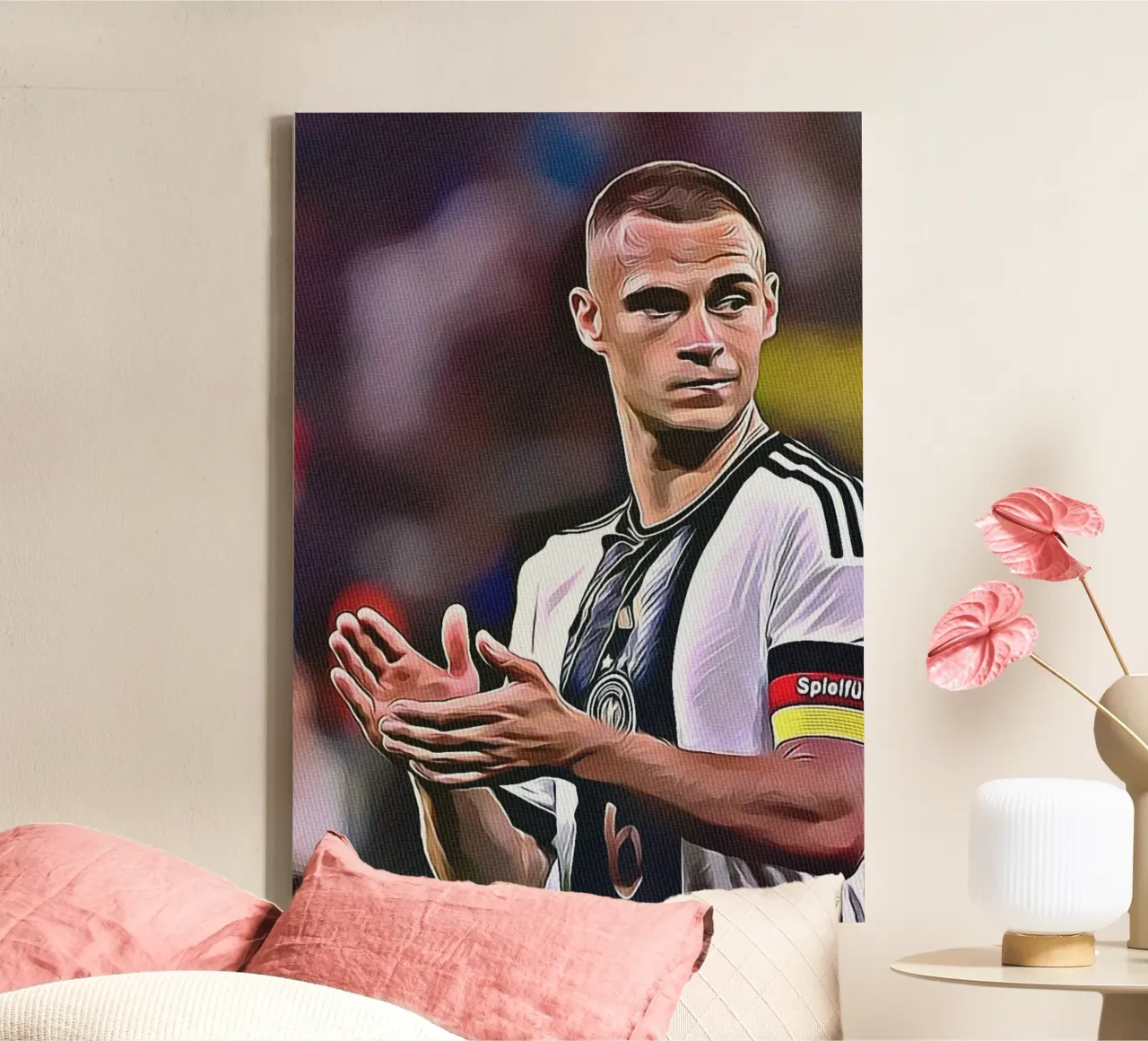 Joshua Kimmich klapt Duits nationaal elftal poster canvas met Baklijst van ArdanART