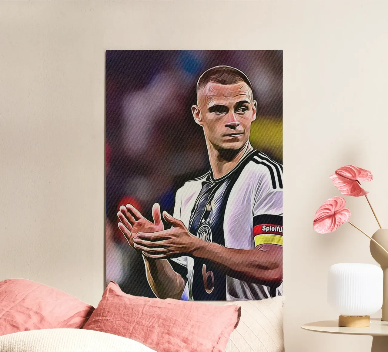 Joshua Kimmich klapt Duits nationaal elftal poster poster met aluminium frame van ArdanART