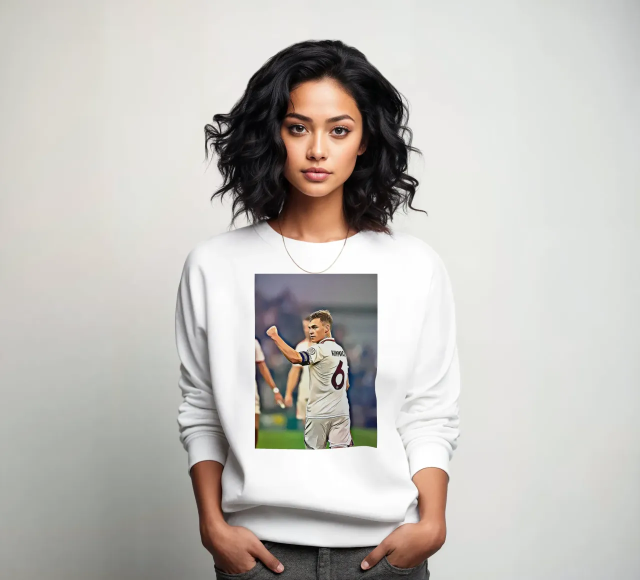 Joshua Kimmich Nummer 6 Duitse Team Viering Poster sweatshirt van ArdanART