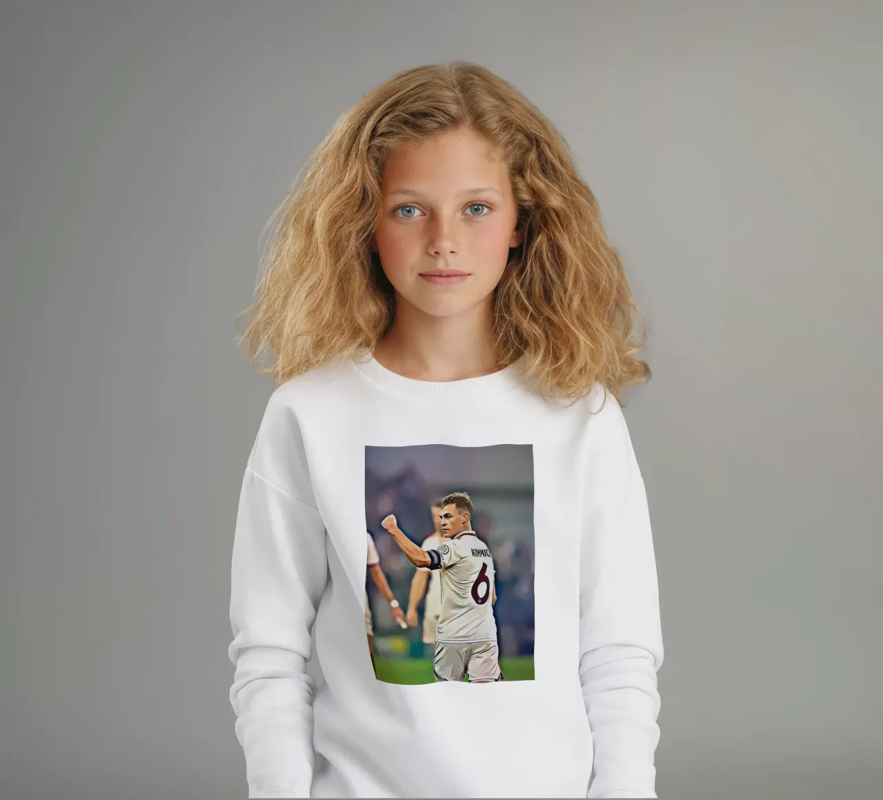 Poster celebrativo della squadra tedesca numero 6 di Joshua Kimmich felpa bambino da ArdanART