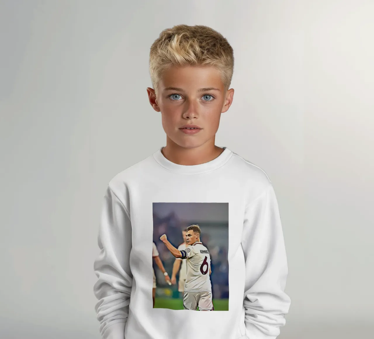 Poster celebrativo della squadra tedesca numero 6 di Joshua Kimmich felpa bambino da ArdanART