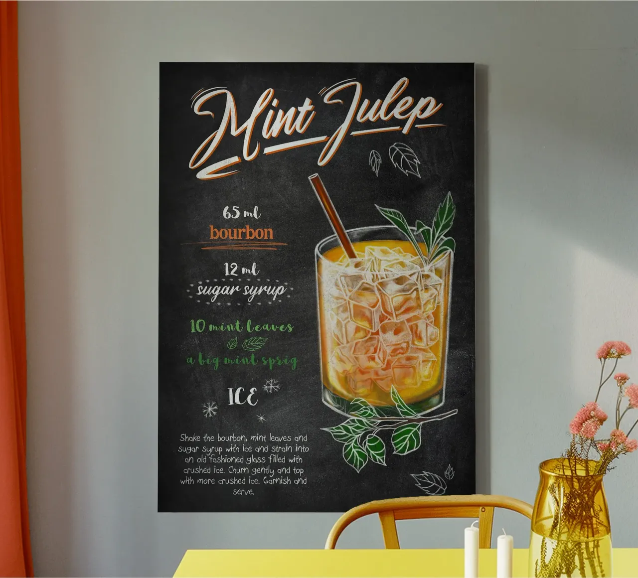 Como Julep lienzo con Marco flotante de mesa