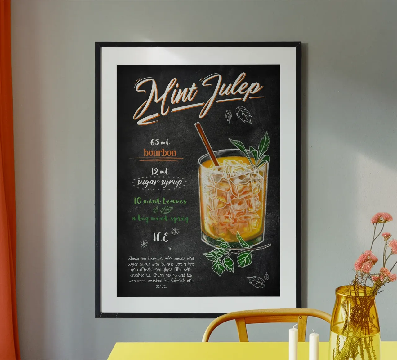 Come Julep poster con telaio in plastica da mesa