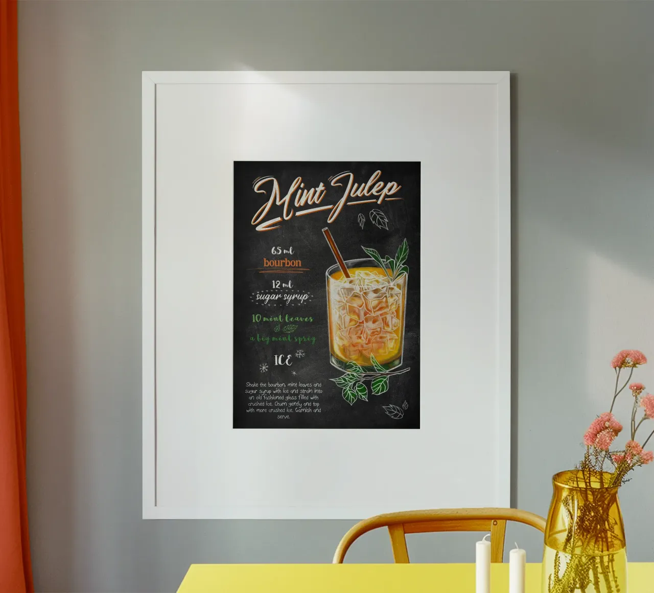 Come Julep poster con telaio in plastica da mesa