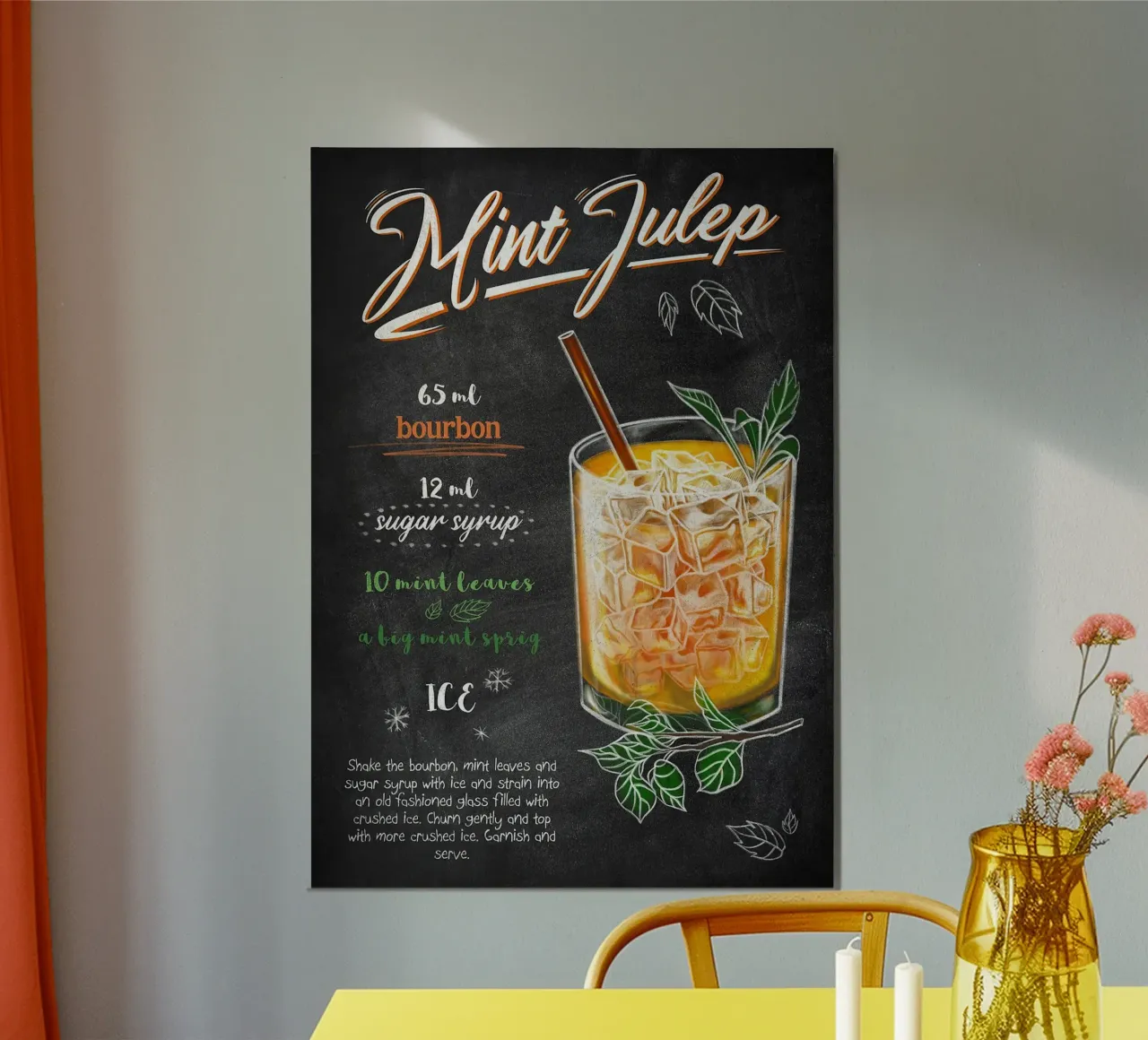 Come Julep poster con telaio in plastica da mesa