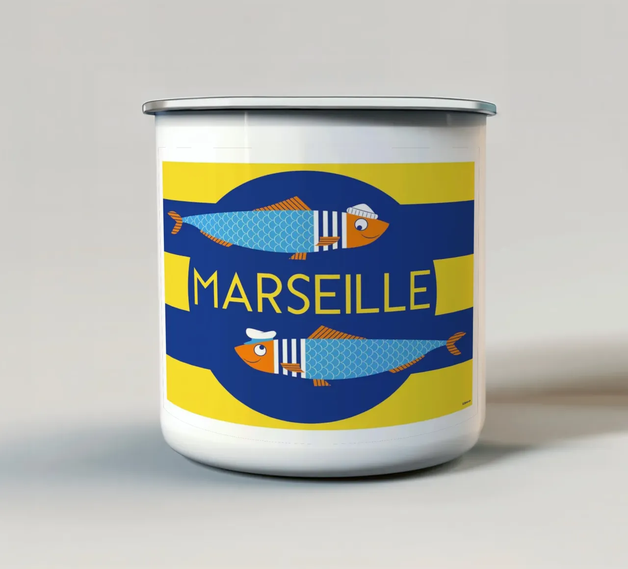 Sardine di Marsiglia tazza in smalto da Raphaël Delerue