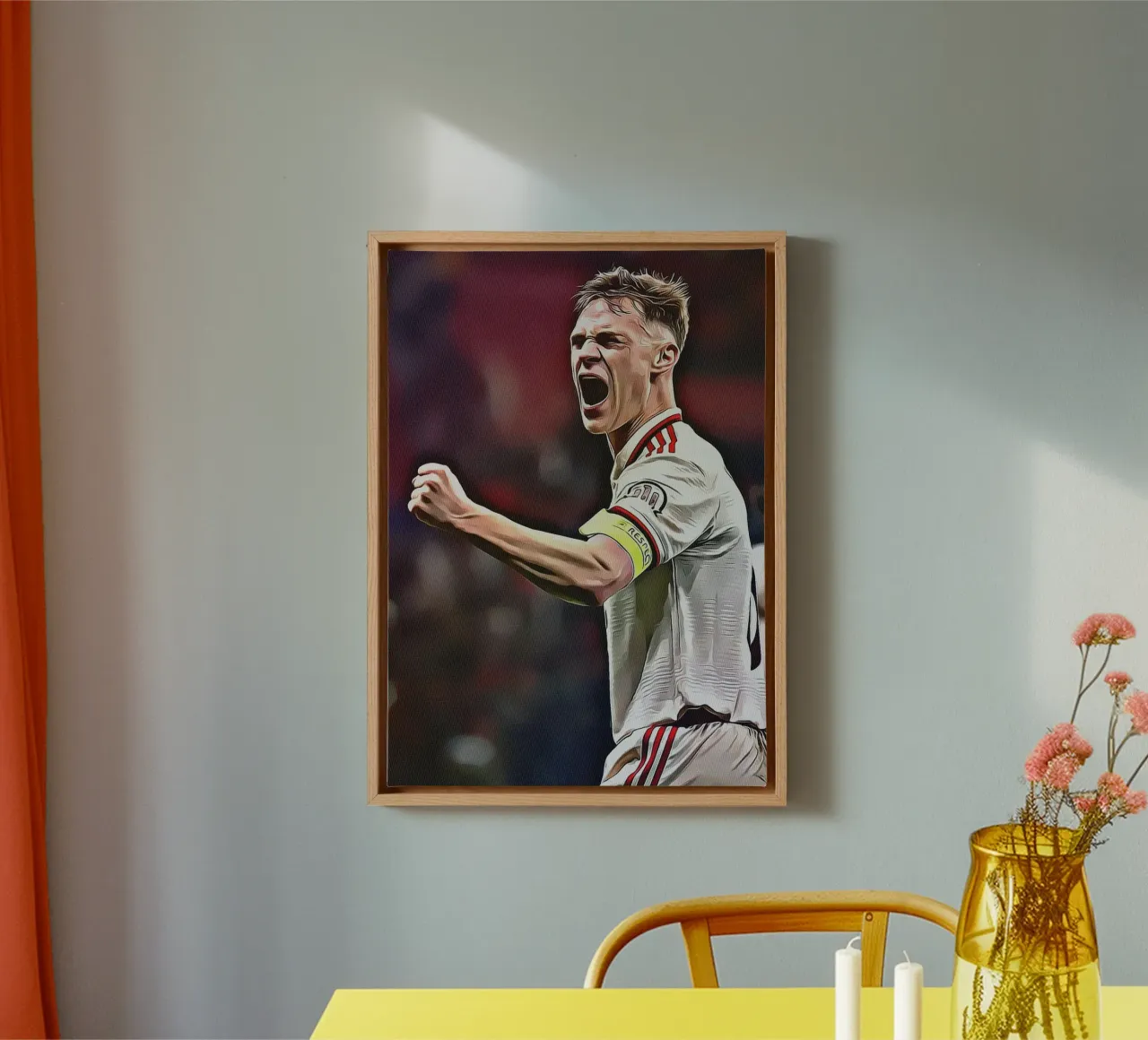 Joshua Kimmich Bulderende Viering Duits Elftal Post canvas met Baklijst van ArdanART