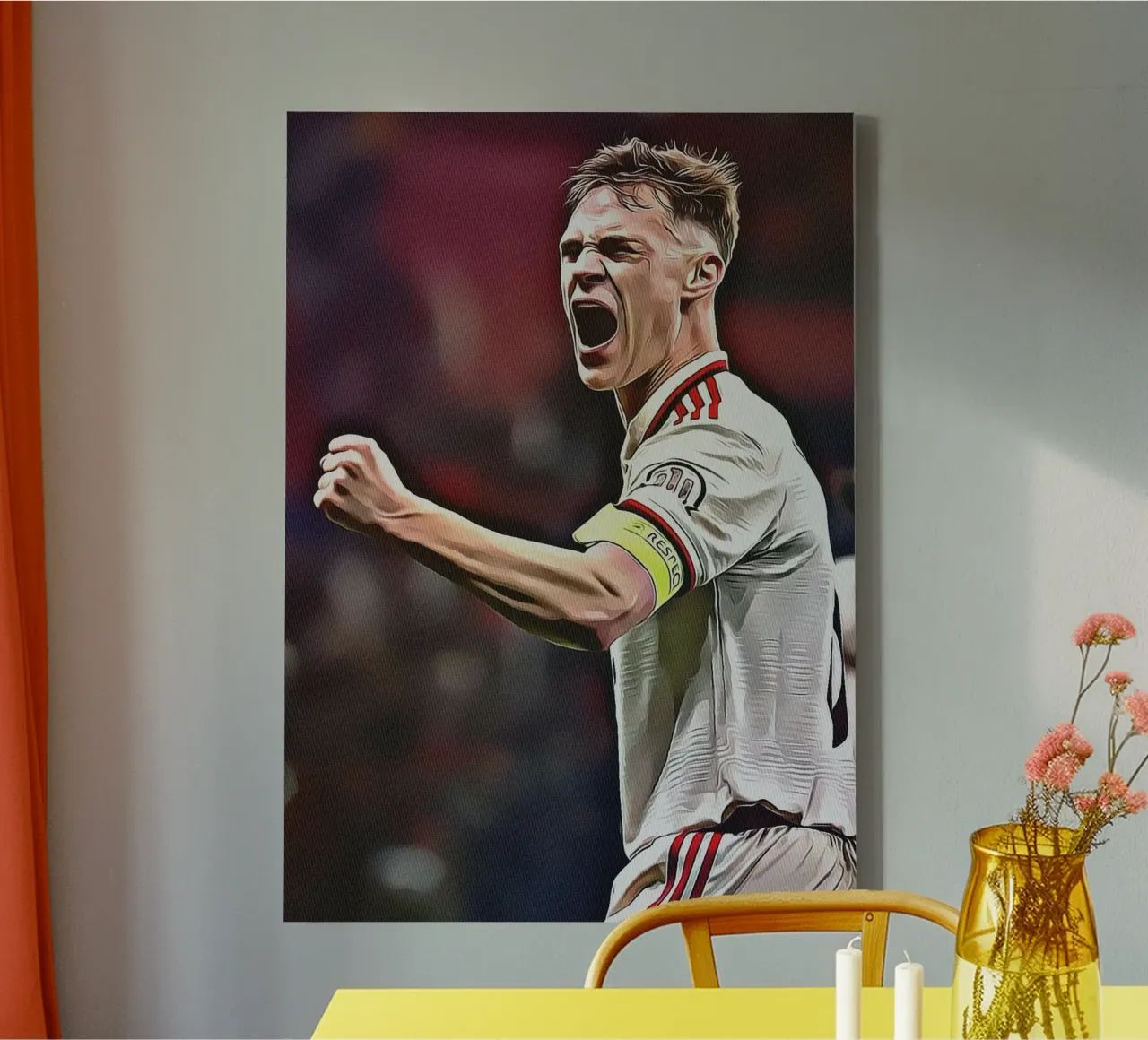 Joshua Kimmich Bulderende Viering Duits Elftal Post canvas met Baklijst van ArdanART