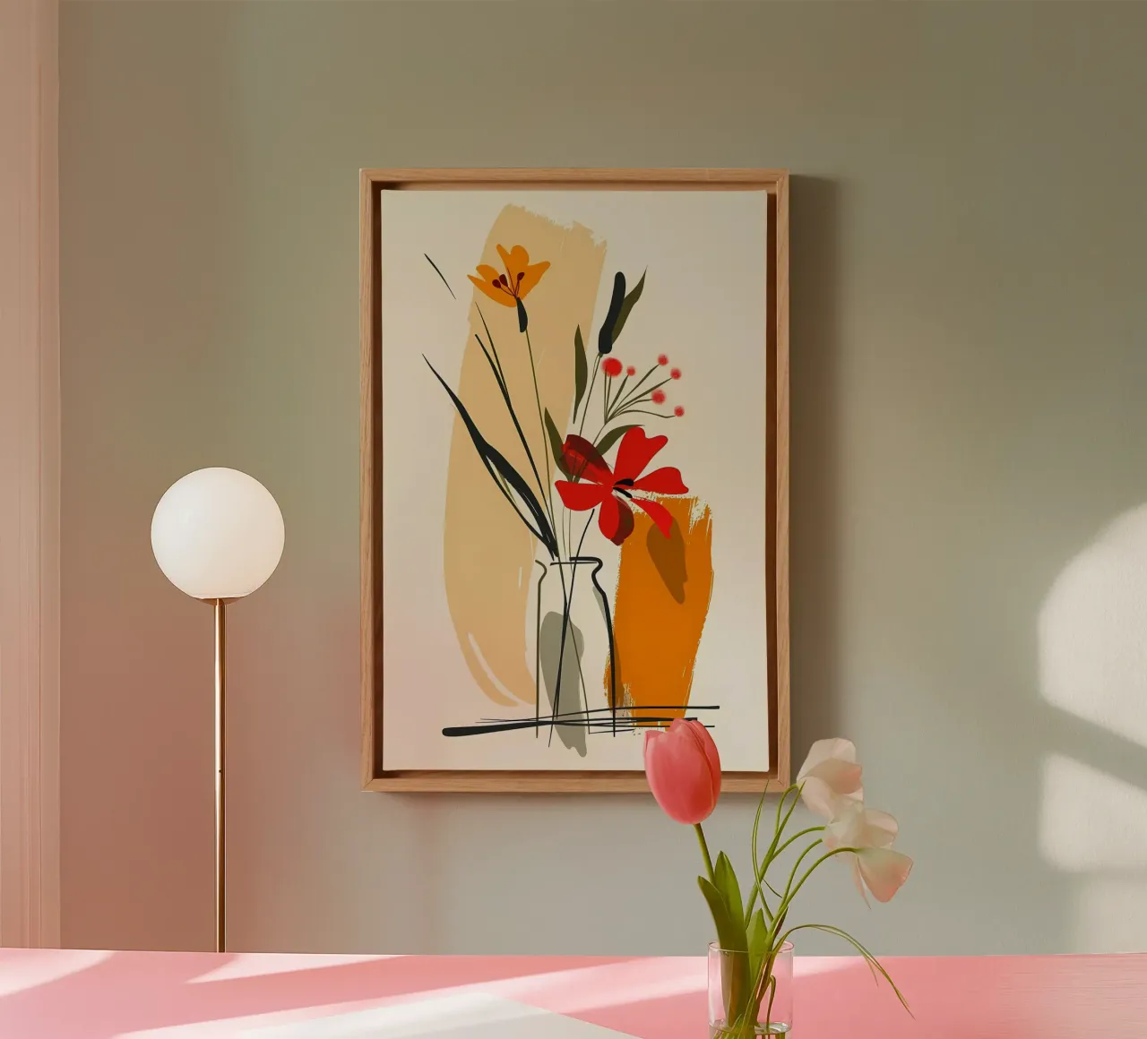 Natuur en geometrie canvas met Baklijst van Jose