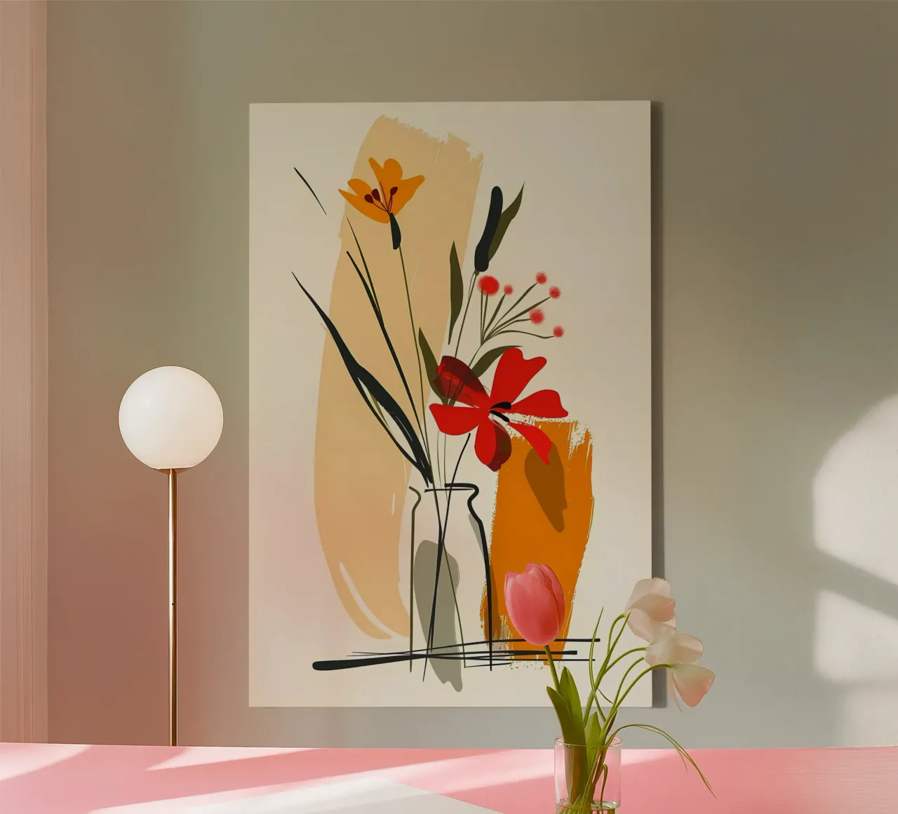 Natuur en geometrie canvas met Baklijst van Jose
