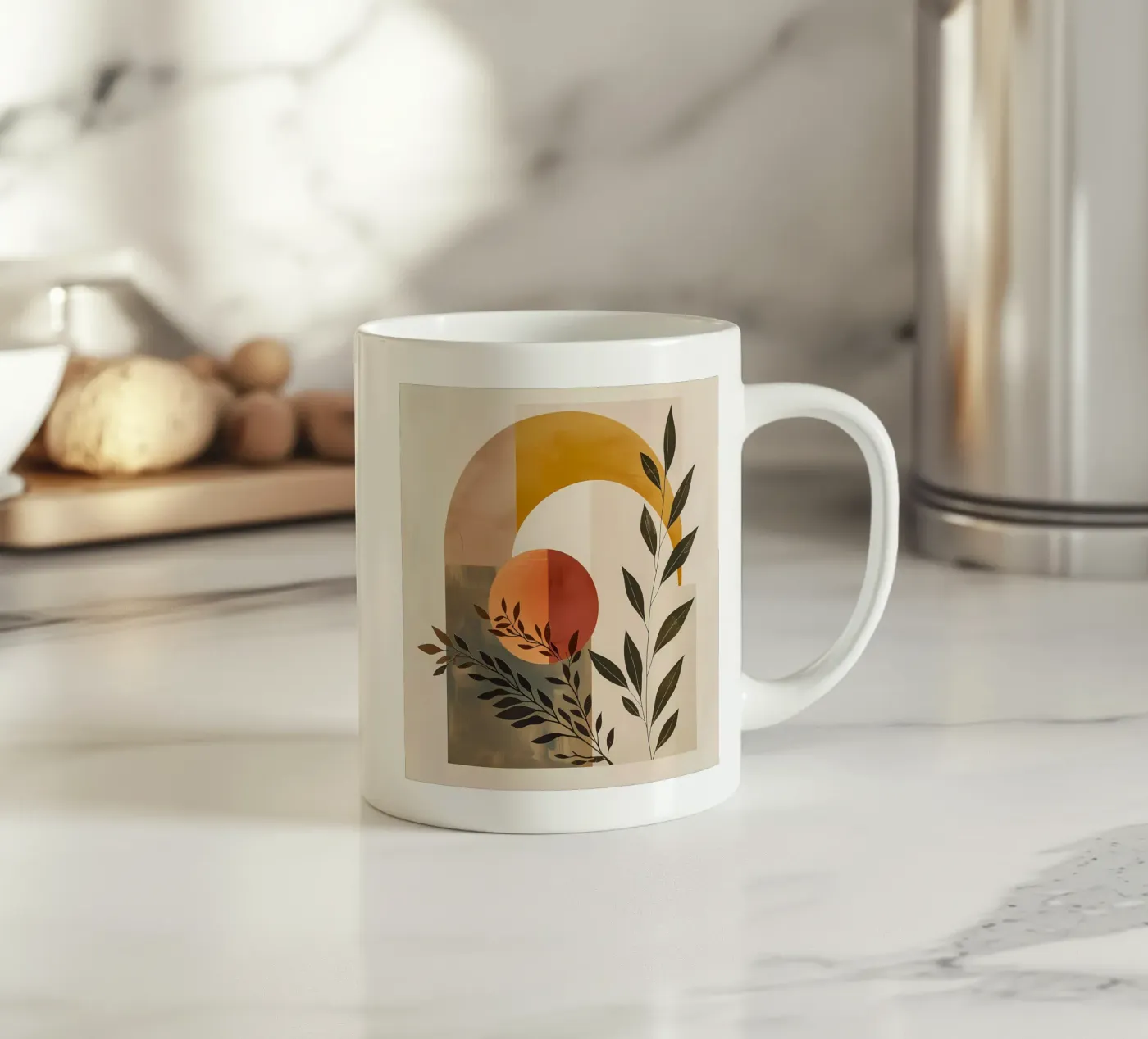 Simple botanical composition ceramic mug by LaylaOzHome