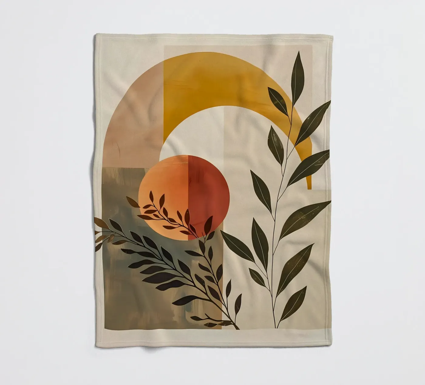 Simple botanical composition fleece blanket by LaylaOzHome