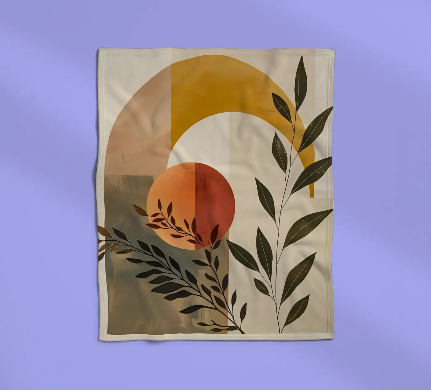 Simple botanical composition fleece blanket by LaylaOzHome