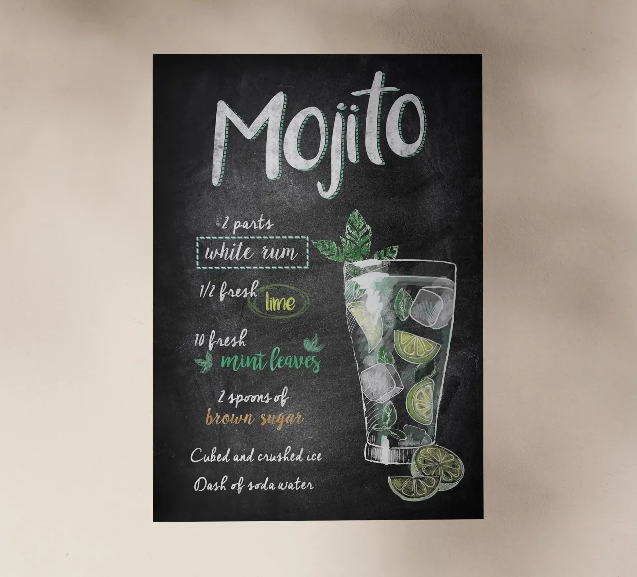 Mojito pellicola backlit da mesa