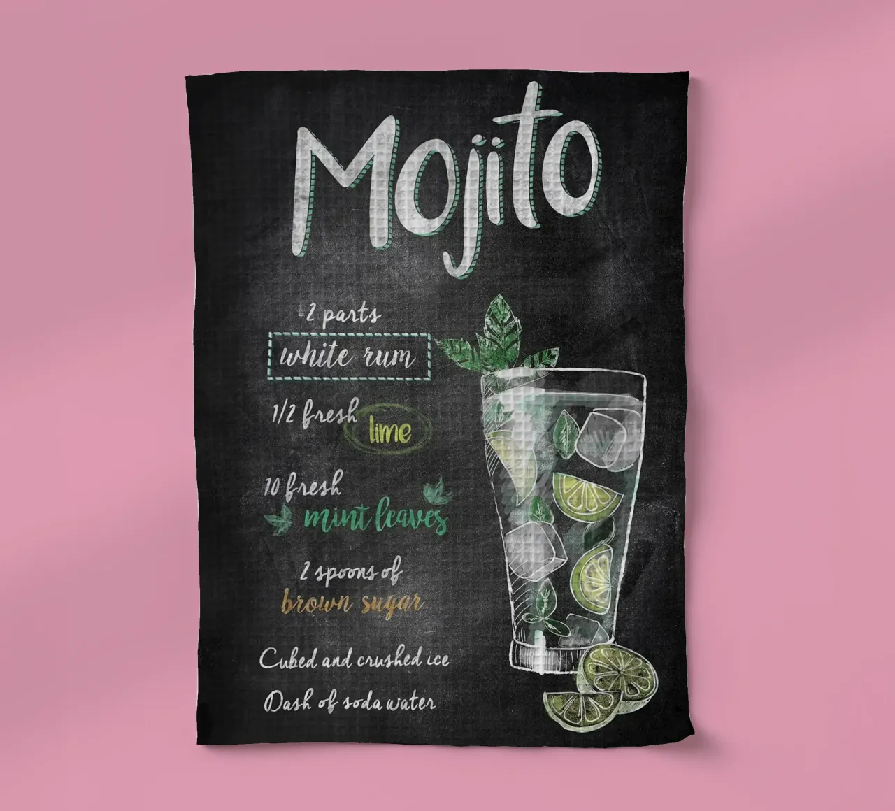Mojito canovaccio da cucina da mesa