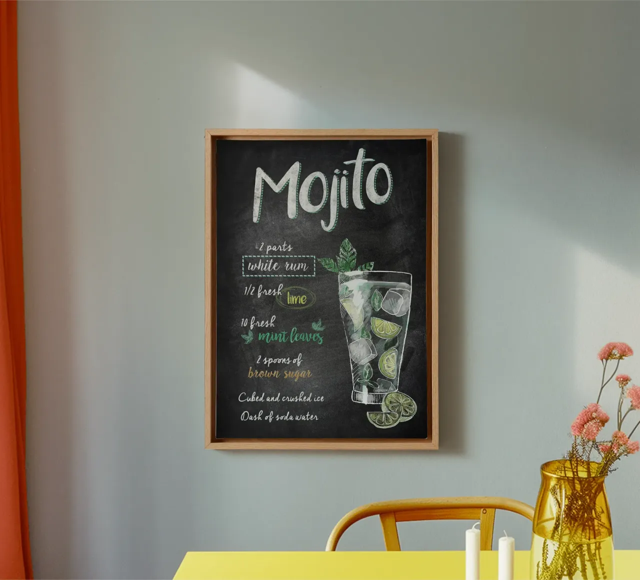 Mojito canvas met Baklijst van mesa