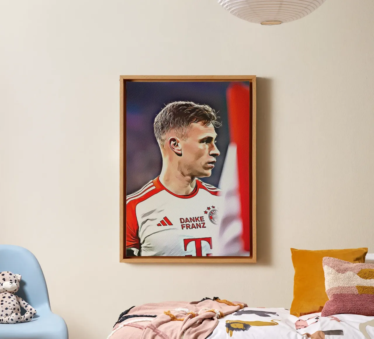 Joshua Kimmich Danke Franz Edizione Speciale Poster tela con Cornice a cassetta da ArdanART