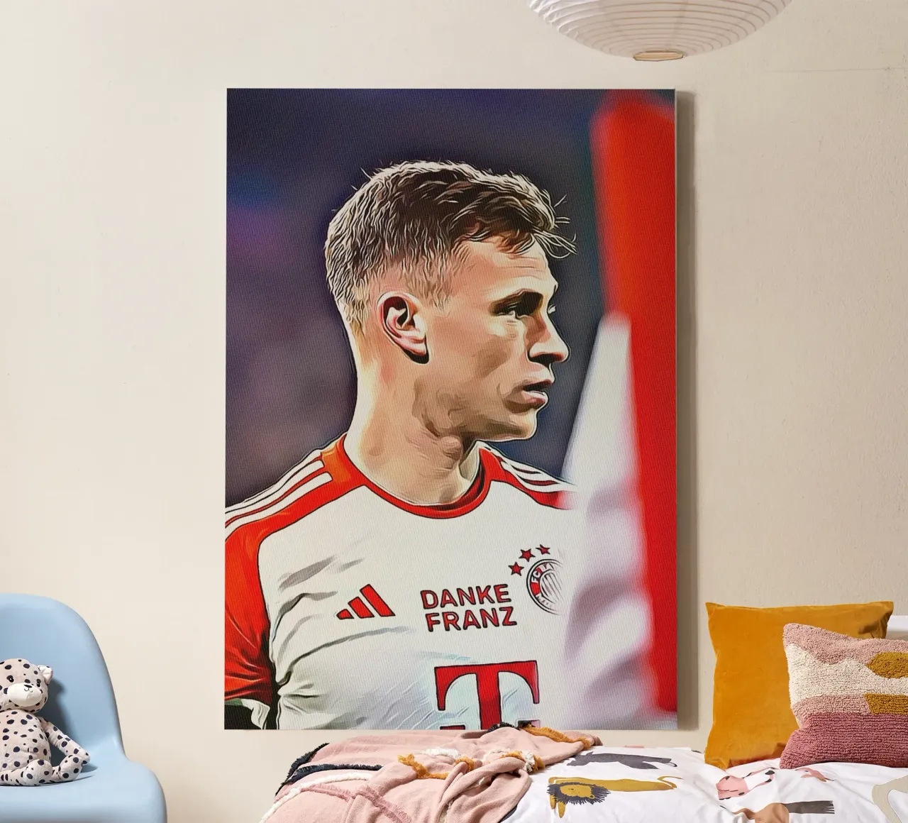 Joshua Kimmich Danke Franz Edizione Speciale Poster tela con Cornice a cassetta da ArdanART