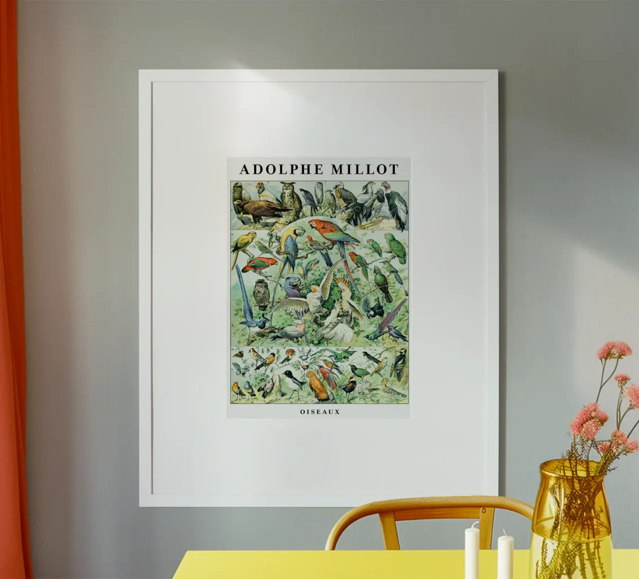 Uccelli poster con telaio in legno da maluniq