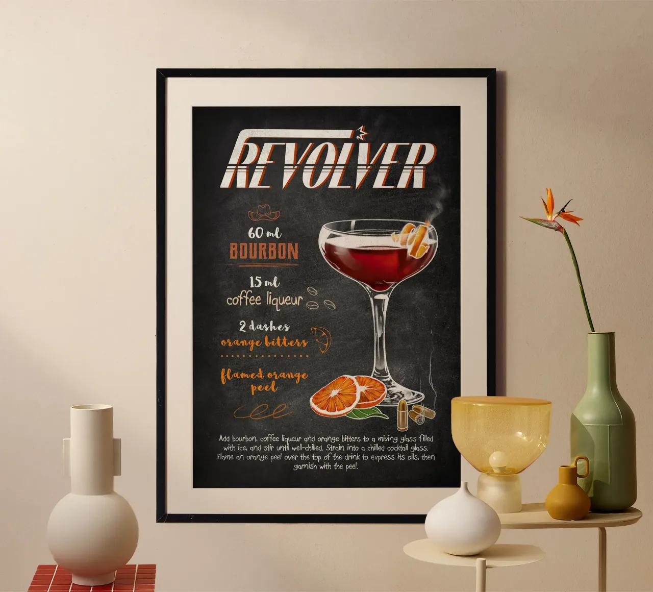 Revolver poster con telaio in plastica da mesa
