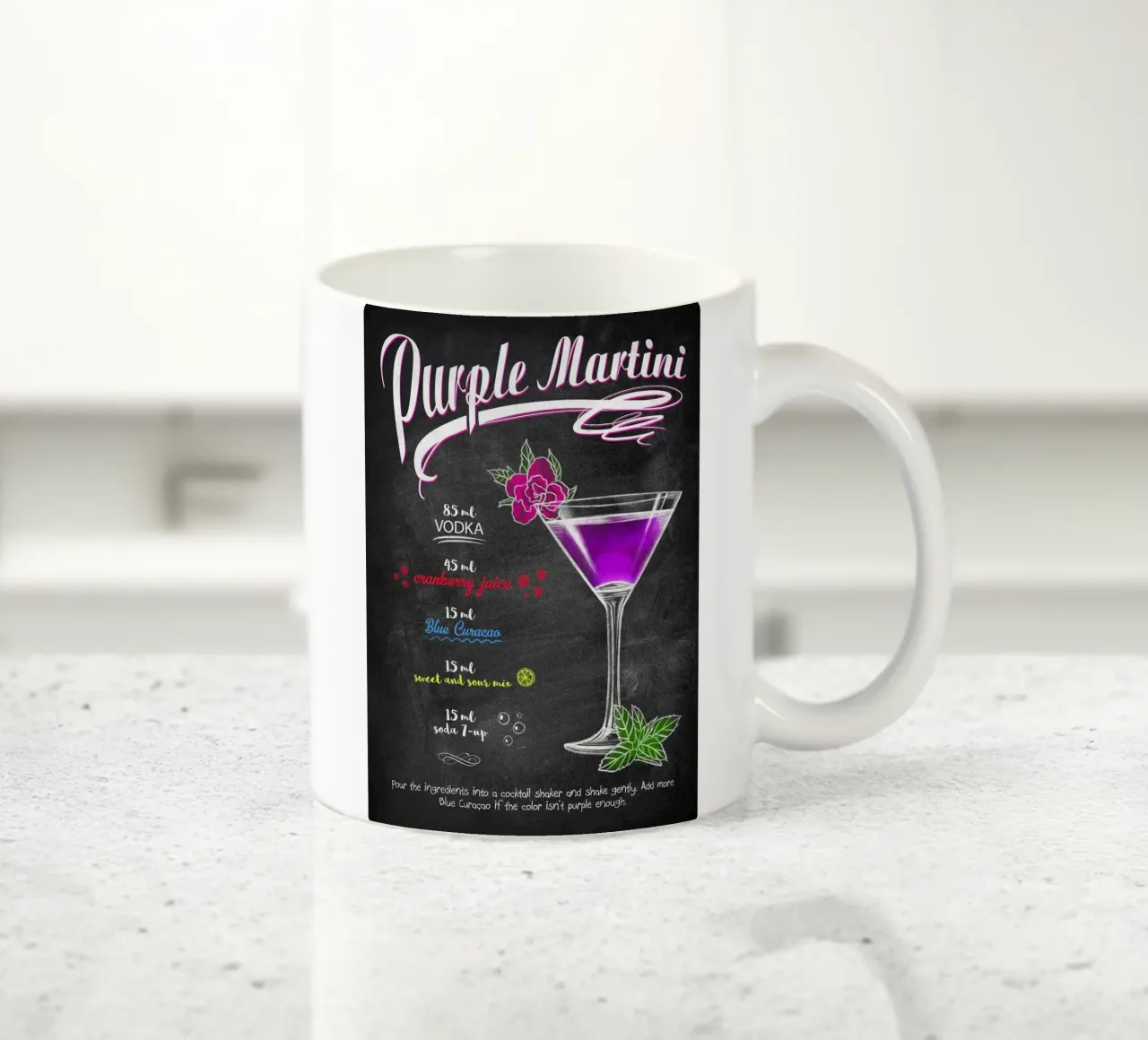 Martini viola tazza in ceramica da mesa