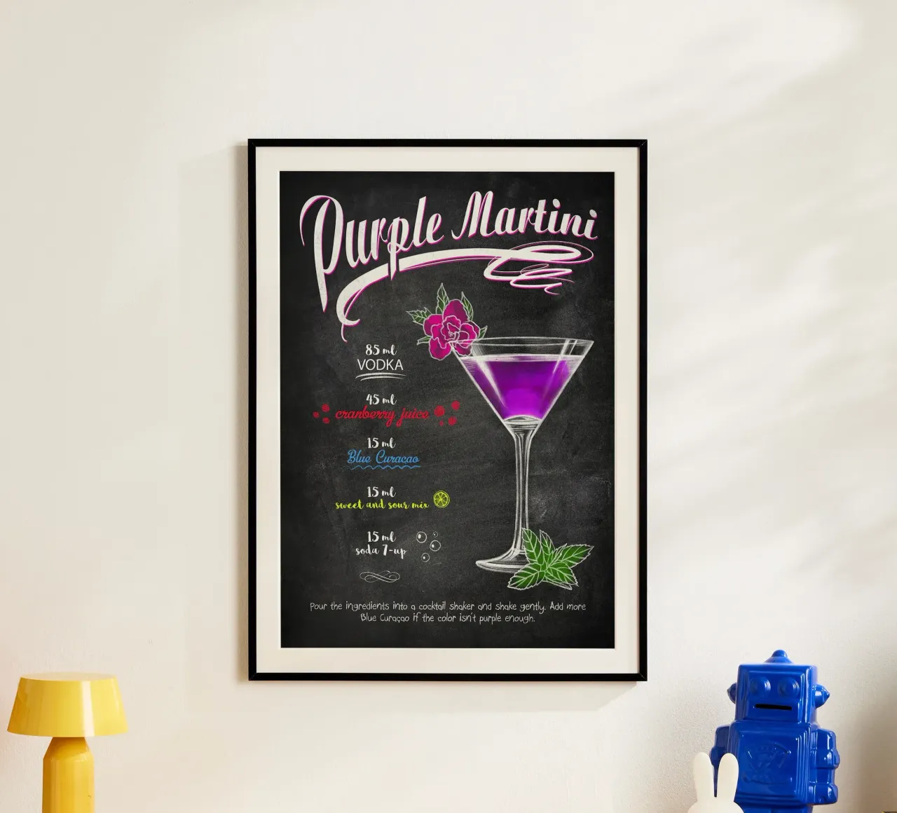 Martini viola poster da mesa
